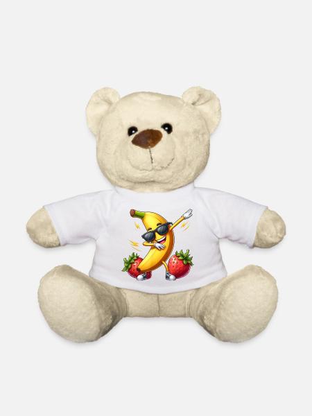 Dabbing Sonnenbrille Banane Erdbeere Lustiger Tupfer - Teddy - Weiß