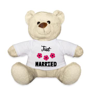 GERADE VERHEIRATET. Junggesellinnenabschied. VALENTINSTAG. PAAR - Teddy - Weiß - Vorne
