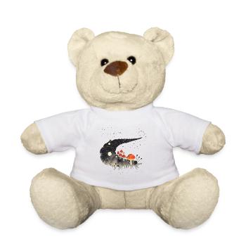 Surreal Caterpillar with Toadstools - Forest Motif - Teddy Bear - white - Front