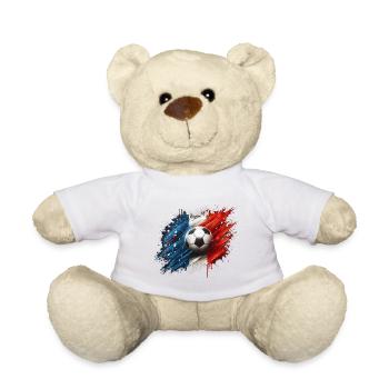 Viva French Football, Drapeau de la France - Nounours - blanc - Devant