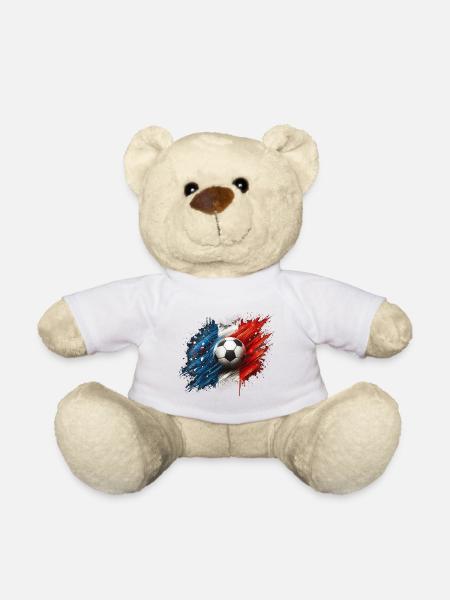 Viva Französischer Fußball, Flagge Frankreichs - Teddy - Weiß