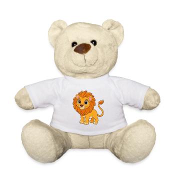 Lion Mignon Mascotte Personnage De Dessin Animé Kawaii - Nounours - blanc - Devant