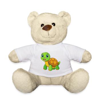 Schildkröte Niedliches Maskottchen Zeichentrickfigur Kawaii - Teddy - Weiß - Vorne