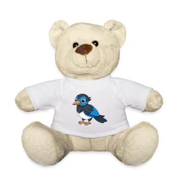 Magpie Cute Mascot Cartoon Character Kawaii - Teddy Bear - white - Front
