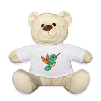 Colibri Mascotte mignonne Personnage de dessin animé Kawaii - Nounours - blanc - Devant