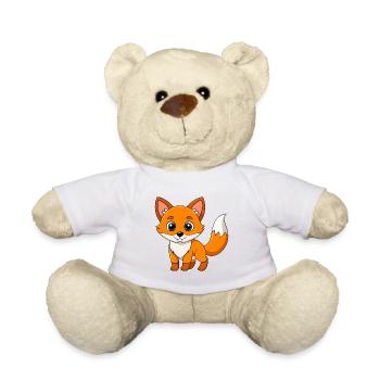 Fuchs Niedliches Maskottchen Zeichentrickfigur Kawaii - Teddy - Weiß - Vorne