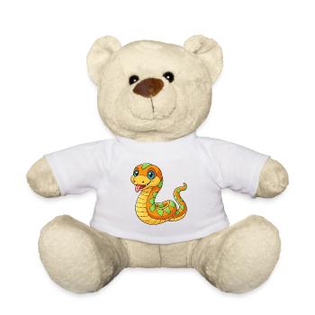 Schlange Niedliches Maskottchen Zeichentrickfigur Kawaii - Teddy - Weiß - Vorne