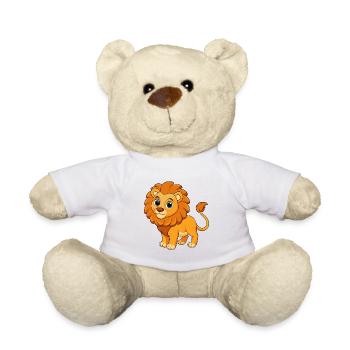 Lion Mignon Mascotte Personnage De Dessin Animé Kawaii - Nounours - blanc - Devant
