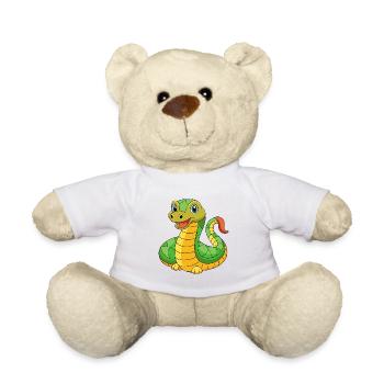 Anaconda Cute Mascot Cartoon Character Kawaii - Teddy Bear - white - Front