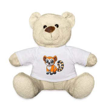 Lemur Niedliche Maskottchen Zeichentrickfigur Kawaii - Teddy - Weiß - Vorne