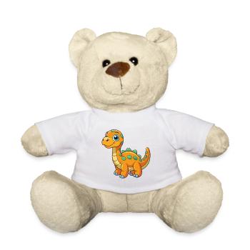 Dinosaurier Niedliche Maskottchen Zeichentrickfigur Kawaii - Teddy - Weiß - Vorne