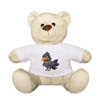 Krähe Niedliche Maskottchen Zeichentrickfigur Kawaii - Teddy - Weiß - Vorne