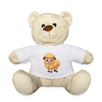 Schaf Niedliche Maskottchen Zeichentrickfigur Kawaii - Teddy - Weiß - Vorne