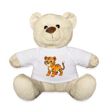 Tiger Cute Mascot Cartoon Character Kawaii - Teddy Bear - white - Front