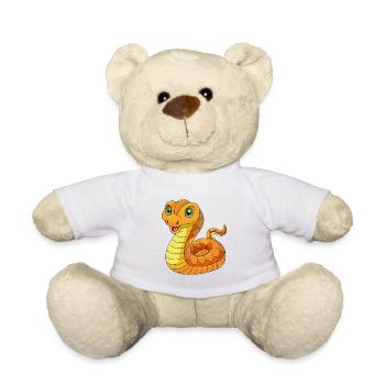 Schlange Niedliches Maskottchen Zeichentrickfigur Kawaii - Teddy - Weiß - Vorne