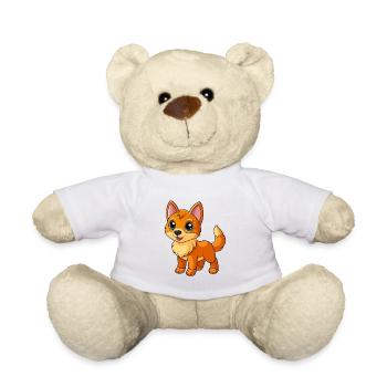 Dog Cute Mascot Cartoon Character Kawaii - Teddy Bear - white - Front