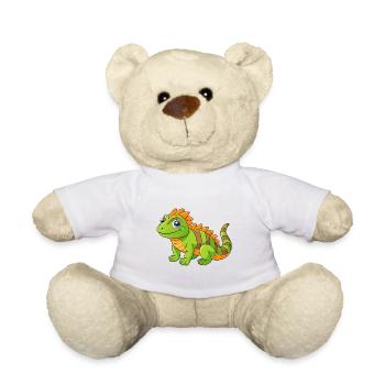 Iguana Cute Mascot Cartoon Character Kawaii - Teddy Bear - white - Front