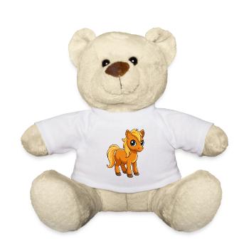Pferd Niedliche Maskottchen Zeichentrickfigur Kawaii - Teddy - Weiß - Vorne