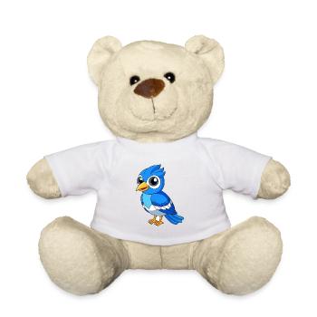 Blue Jay Cute Mascot Cartoon Character Kawaii - Teddy Bear - white - Front