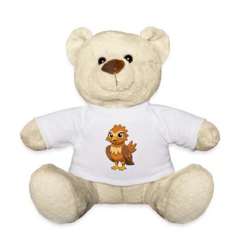 Hawk Cute Mascot Cartoon Character Kawaii - Teddy Bear - white - Front