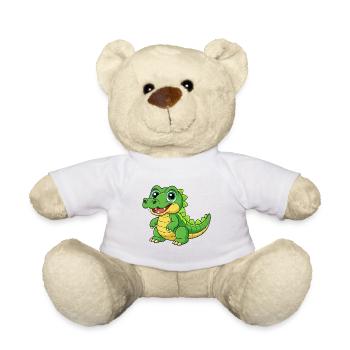 Crocodile Mignon Mascotte Personnage De Dessin Animé Kawaii - Nounours - blanc - Devant