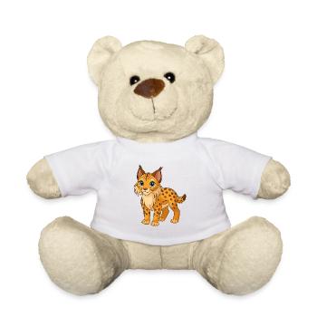 Lynx Mascotte mignonne Personnage de dessin animé Kawaii - Nounours - blanc - Devant