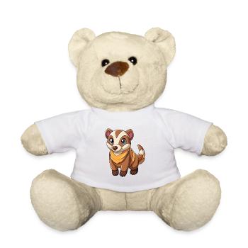 Blaireau Mascotte mignonne Personnage de dessin animé Kawaii - Nounours - blanc - Devant