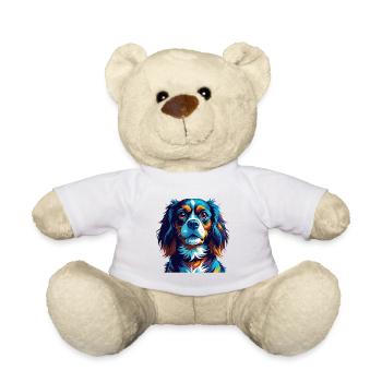 Cavalier Dog Breed Colorful Cartoon Kawaii - Teddy Bear - white - Front