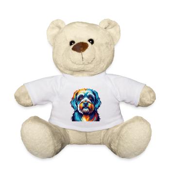 Dandie Dinmont Terrier Dog Breed Cartoon Kawaii - Teddy Bear - white - Front