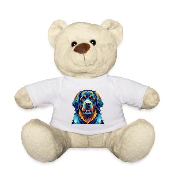 Newfoundland Dog Breed Colorful Cartoon Kawaii - Teddy Bear - white - Front