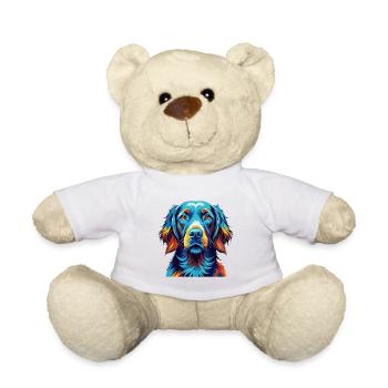 Flat Coated Retriever Dog Breed Cartoon Kawaii - Teddy Bear - white - Front