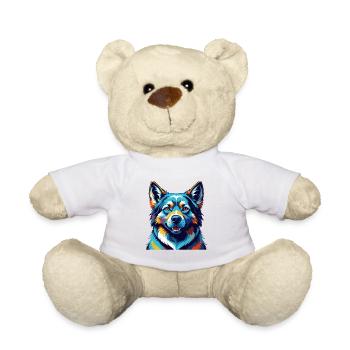 Norwegischer Elchhund Hunderasse Karikatur Kawaii - Teddy - Weiß - Vorne
