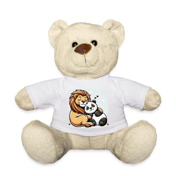 Câlins Lion Et Panda Amoureux - Nounours - blanc - Devant