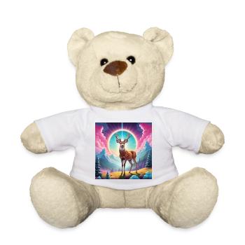 Deer on the mountain - Teddy Bear - white - Front