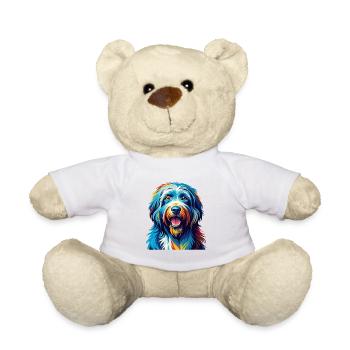 Bergamasco Dog Breed Colorful Cartoon Kawaii - Teddy Bear - white - Front