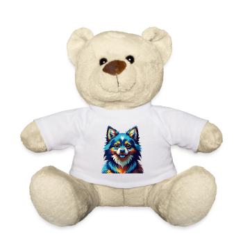 Toy German Spitz Dog Breed Colorful Cartoon Kawaii - Teddy Bear - white - Front