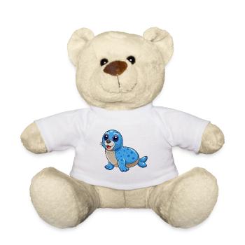 Phoque Mascotte mignonne Personnage de dessin animé Kawaii - Nounours - blanc - Devant