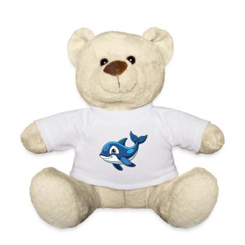 Orca Cute Mascot Cartoon Character Kawaii - Teddy Bear - white - Front