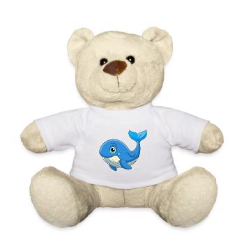 Baleine mignonne mascotte personnage de dessin animé Kawaii - Nounours - blanc - Devant