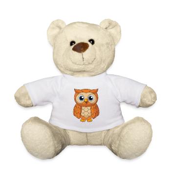 Owl Cute Mascot Cartoon Character Kawaii - Teddy Bear - white - Front