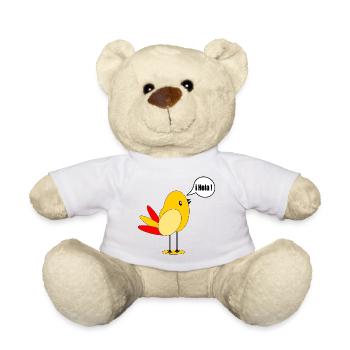 SPAIN COUNTRY FLAG SPANISH BIRD - Teddy Bear - white - Front