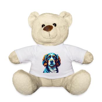 Épagneul alpin Chien race Coloré Dessin animé Kawaii - Nounours - blanc - Devant