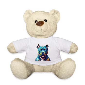 American Pitbull Terrier Dog Breed Cartoon Kawaii - Teddy Bear - white - Front