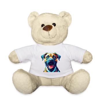 Bouche noire Cur Chien Race Coloré Dessin animé Kawaii - Nounours - blanc - Devant