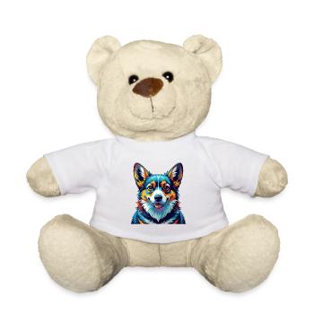 Corgi Chien Race Coloré Aquarelle Dessin Animé Kawaii - Nounours - blanc - Devant
