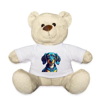 Dachshund Dog Breed Colorful Cartoon Kawaii - Teddy Bear - white - Front