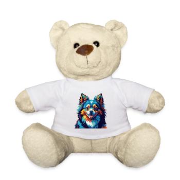 Deutsche Spitz Hunderasse Bunte Karikatur Kawaii - Teddy - Weiß - Vorne