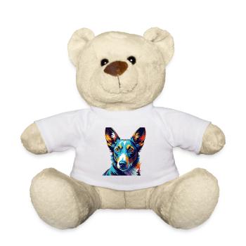 Ibizan Hound Dog Breed Colorful Cartoon Kawaii - Teddy Bear - white - Front