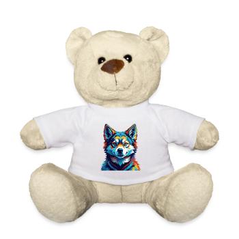 Hokkaido Hunderasse Bunte Karikatur Kawaii - Teddy - Weiß - Vorne