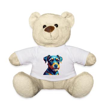 Patterdale Terrier Dog Breed Cartoon Kawaii - Teddy Bear - white - Front